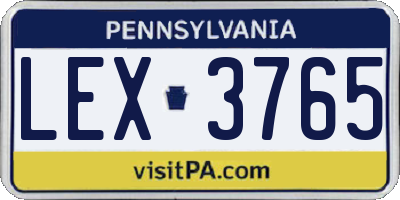 PA license plate LEX3765