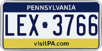 PA license plate LEX3766