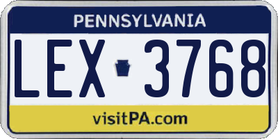 PA license plate LEX3768