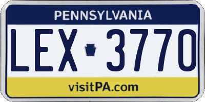 PA license plate LEX3770