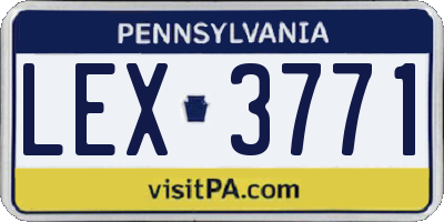 PA license plate LEX3771