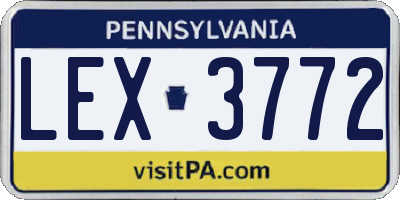 PA license plate LEX3772