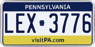 PA license plate LEX3776