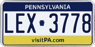 PA license plate LEX3778