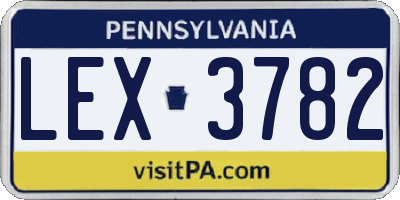 PA license plate LEX3782