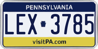 PA license plate LEX3785