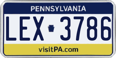 PA license plate LEX3786