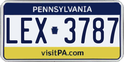 PA license plate LEX3787