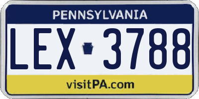PA license plate LEX3788