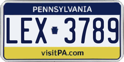 PA license plate LEX3789