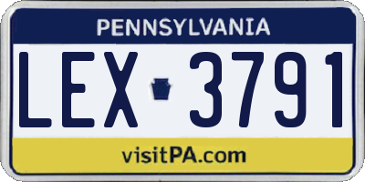 PA license plate LEX3791