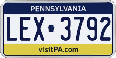 PA license plate LEX3792