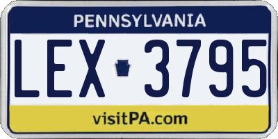 PA license plate LEX3795