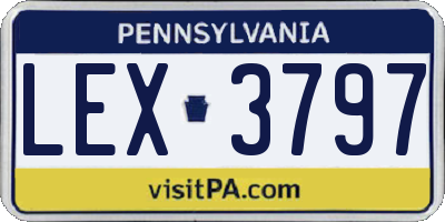 PA license plate LEX3797
