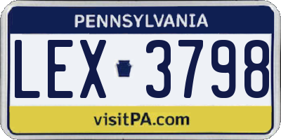 PA license plate LEX3798