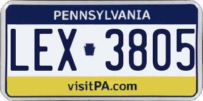 PA license plate LEX3805