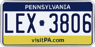 PA license plate LEX3806