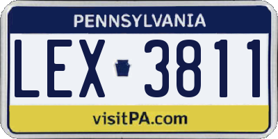 PA license plate LEX3811