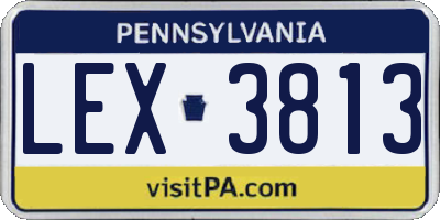 PA license plate LEX3813