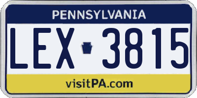 PA license plate LEX3815