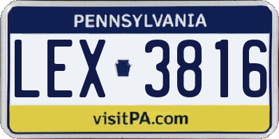 PA license plate LEX3816