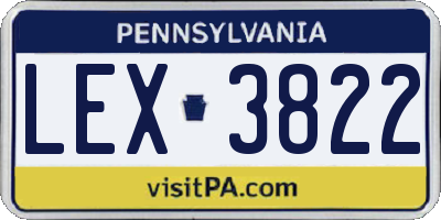 PA license plate LEX3822