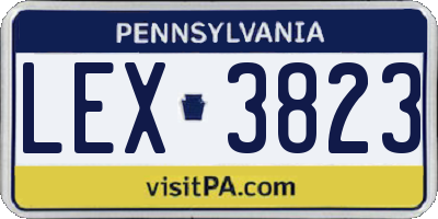 PA license plate LEX3823