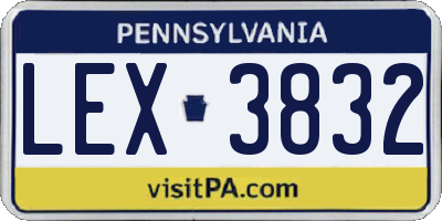 PA license plate LEX3832