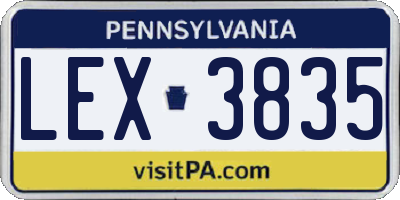 PA license plate LEX3835