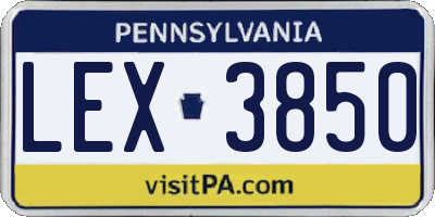PA license plate LEX3850