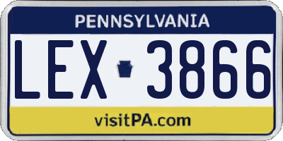 PA license plate LEX3866