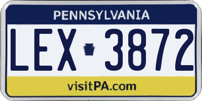 PA license plate LEX3872
