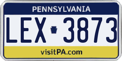 PA license plate LEX3873