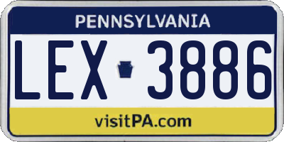 PA license plate LEX3886