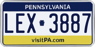 PA license plate LEX3887