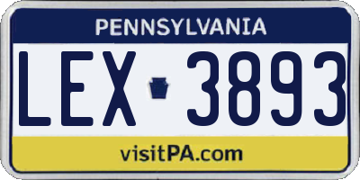 PA license plate LEX3893