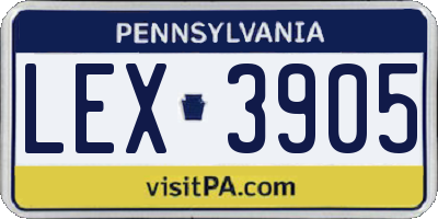 PA license plate LEX3905