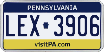 PA license plate LEX3906