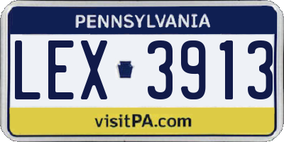 PA license plate LEX3913