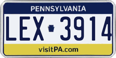 PA license plate LEX3914