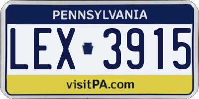 PA license plate LEX3915