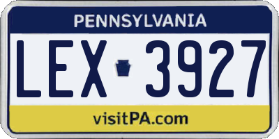 PA license plate LEX3927