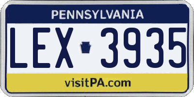 PA license plate LEX3935