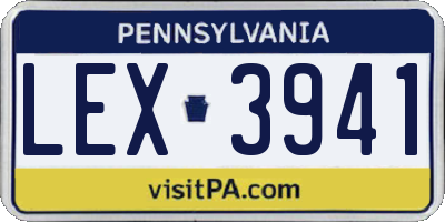 PA license plate LEX3941