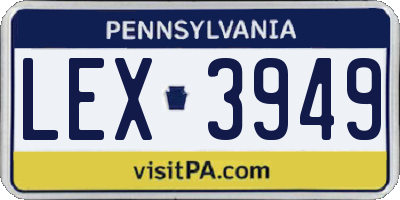 PA license plate LEX3949