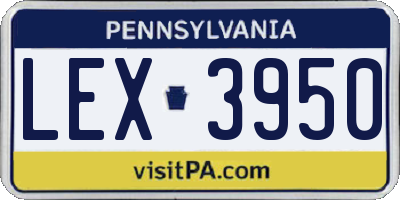 PA license plate LEX3950