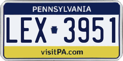 PA license plate LEX3951