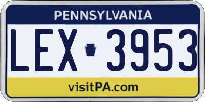 PA license plate LEX3953