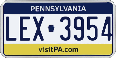 PA license plate LEX3954