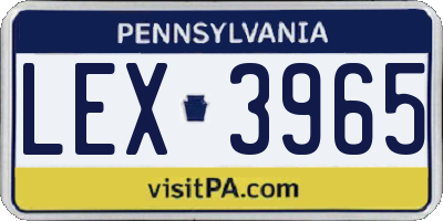 PA license plate LEX3965